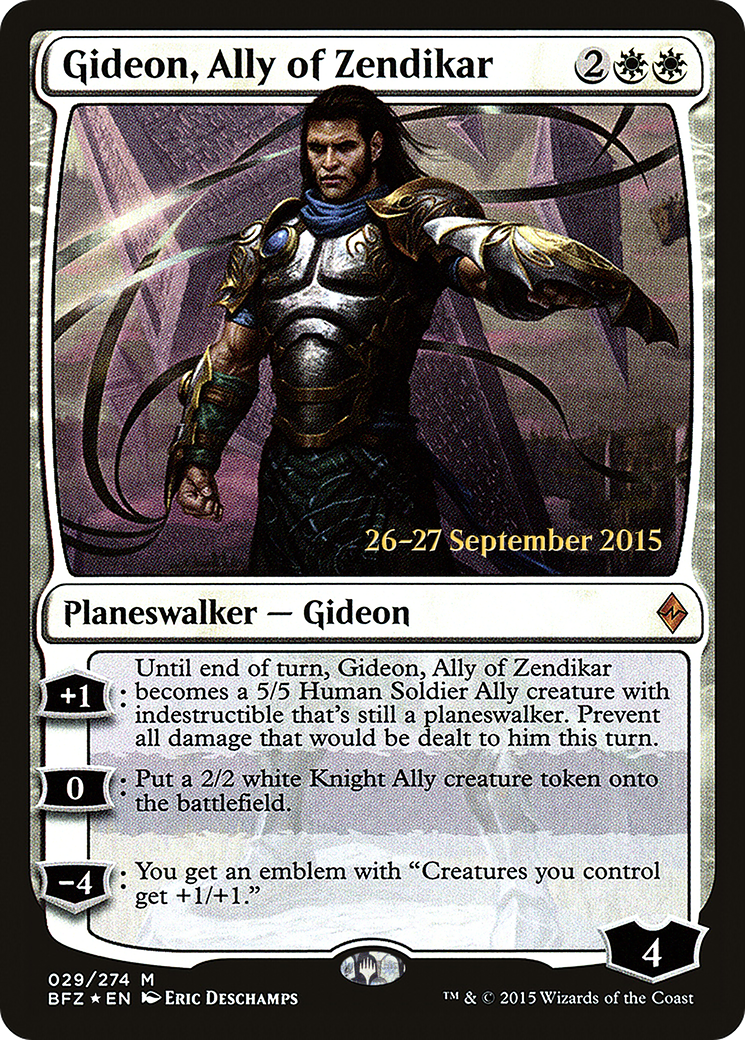 Gideon, Ally of Zendikar [Battle for Zendikar Prerelease Promos]-1