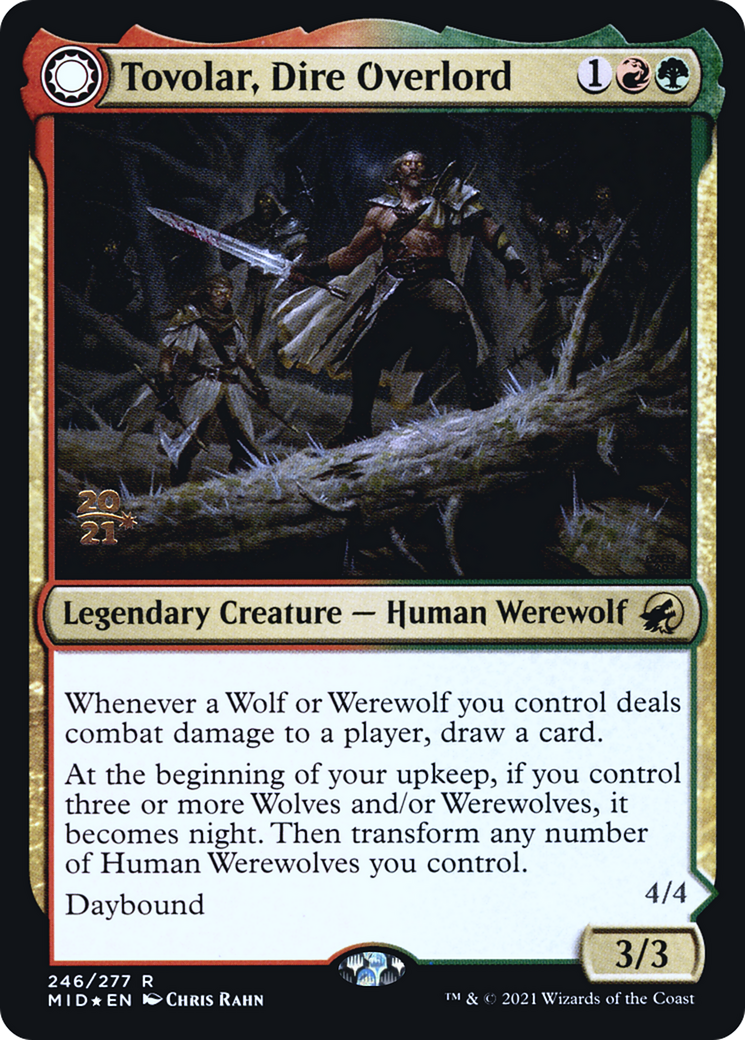 Tovolar, Dire Overlord // Tovolar, the Midnight Scourge [Innistrad: Midnight Hunt Prerelease Promos]-3