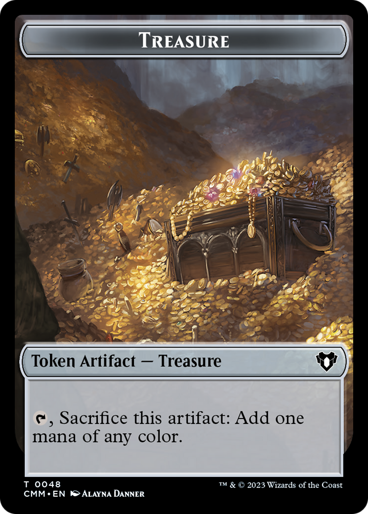 Treasure // Dragon (0020) Double-Sided Token [Commander Masters Tokens]-1