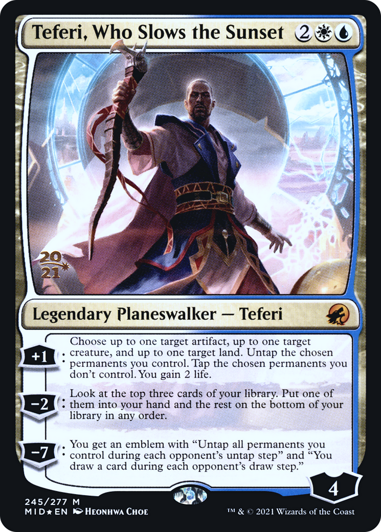 Teferi, Who Slows the Sunset [Innistrad: Midnight Hunt Prerelease Promos]-1