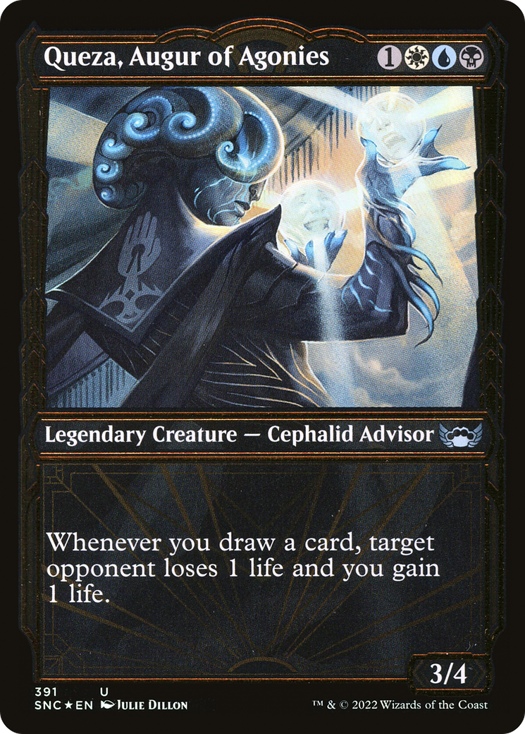 Queza, Augur of Agonies (Showcase Golden Age Gilded Foil) [Streets of New Capenna]-1