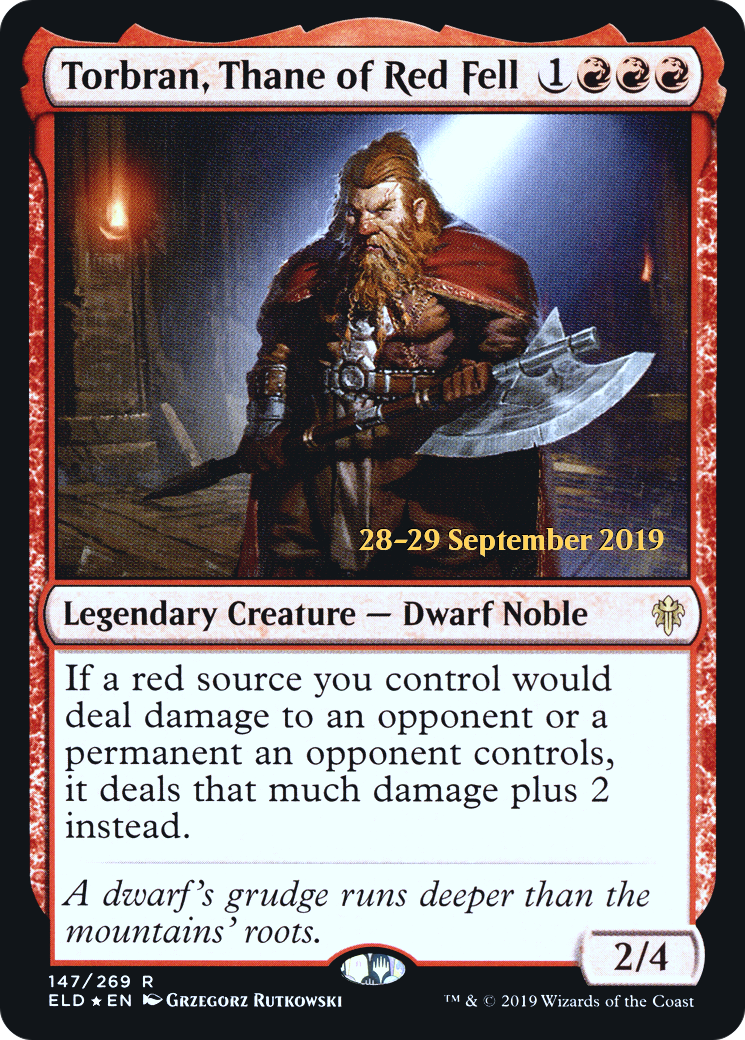 Torbran, Thane of Red Fell [Throne of Eldraine Prerelease Promos]-1