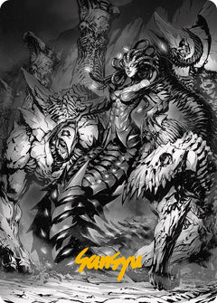 Vraska, Betrayal's Sting Art Card (Gold-Stamped Signature) [Phyrexia: All Will Be One Art Series]-1