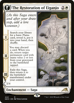 The Restoration of Eiganjo (Extended Art) (NEO-442) - Kamigawa: Neon Dynasty: (Extended Art, fandfc, enchantment) Foil-1