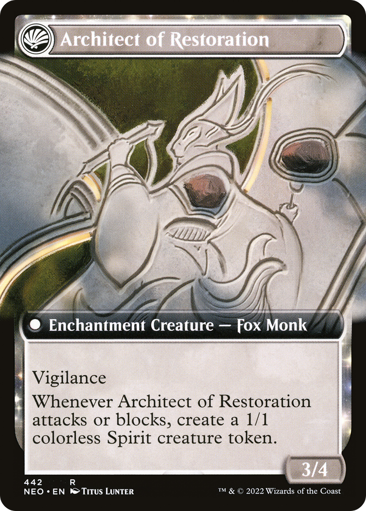 The Restoration of Eiganjo (Extended Art) (NEO-442) - Kamigawa: Neon Dynasty: (Extended Art, fandfc, enchantment)-2