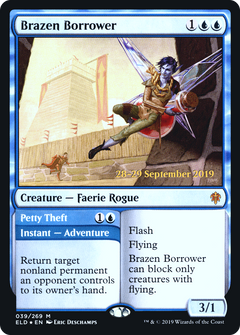 Brazen Borrower // Petty Theft [Throne of Eldraine Prerelease Promos]-1
