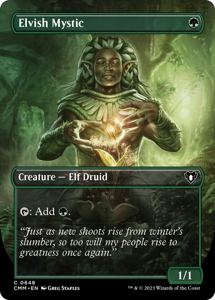 Elvish Mystic (Borderless Alternate Art) [Commander Masters]-1