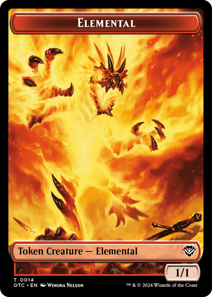 Bird Illusion // Elemental (0014) Double-Sided Token [Outlaws of Thunder Junction Commander Tokens]-2