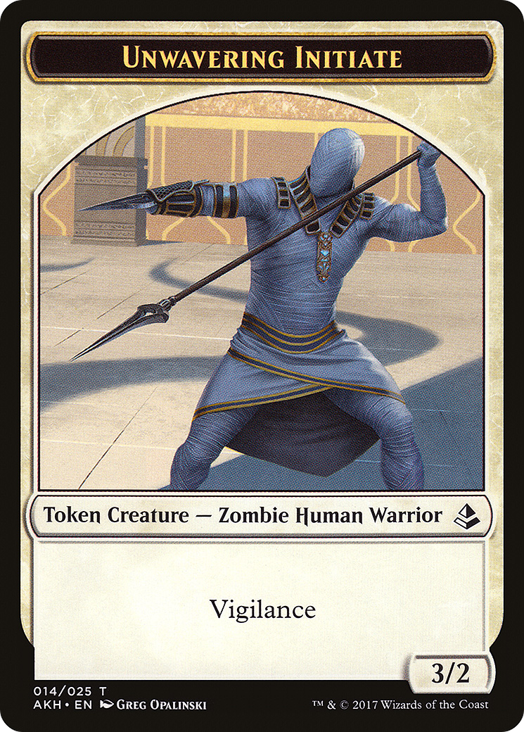 Unwavering Initiate Token (AKH-014) - Amonkhet Tokens Foil-1