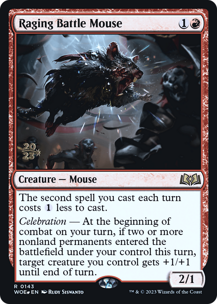 Raging Battle Mouse [Wilds of Eldraine Prerelease Promos]-1