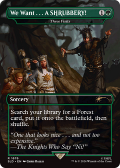Three Visits (SLD-1676) - Secret Lair Drop / We Want . . . A SHRUBBERY! (Borderless) Foil-1