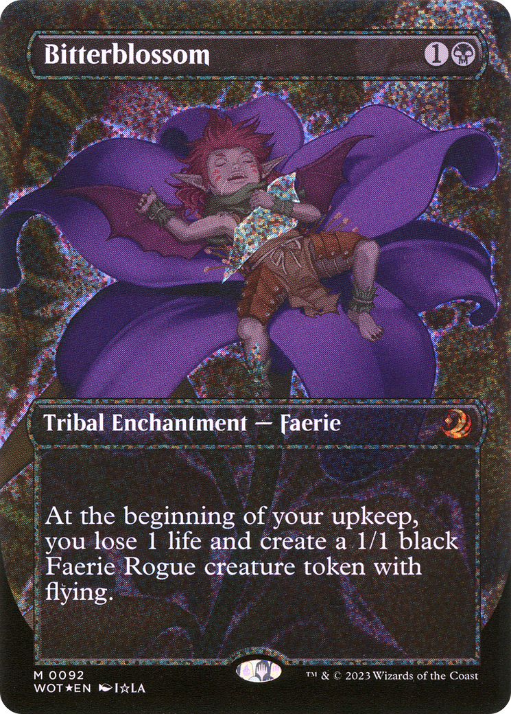 Bitterblossom (Anime Borderless) (Confetti Foil) [Wilds of Eldraine: Enchanting Tales]-1