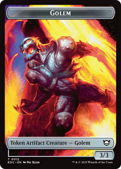 Bird // Golem (0012) Double-Sided Token [Edge of Eternities Commander Tokens]-2