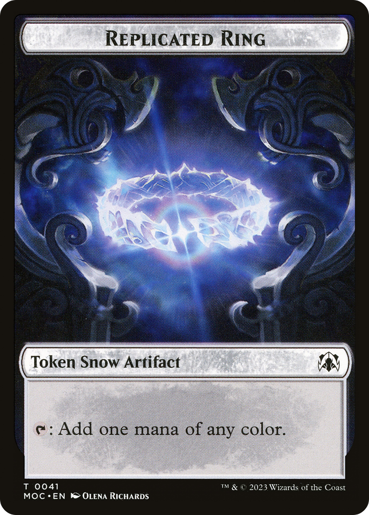Replicated Ring (TMOC-041) - March of the Machine Commander Tokens: (snow)-1