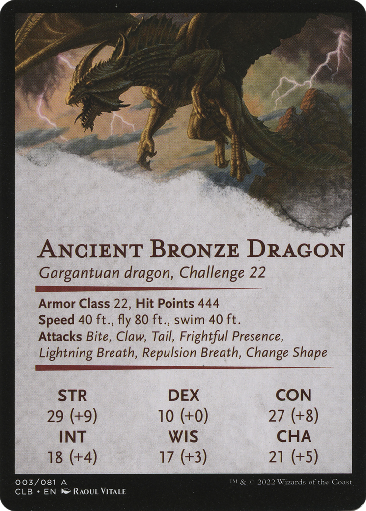 Ancient Bronze Dragon // Ancient Bronze Dragon (ACLB-003) - Battle for Baldur's Gate Art Series (Borderless) Foil-2