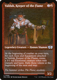 Valduk, Keeper of the Flame (Foil Etched) (MUL-089) - Multiverse Legends Foil-1
