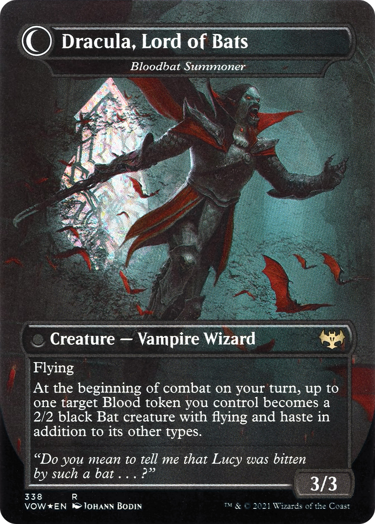 Dracula, Lord of Blood - Voldaren Bloodcaster (VOW-338) - Innistrad: Crimson Vow: (Double Faced Transform) (Borderless) Foil-2