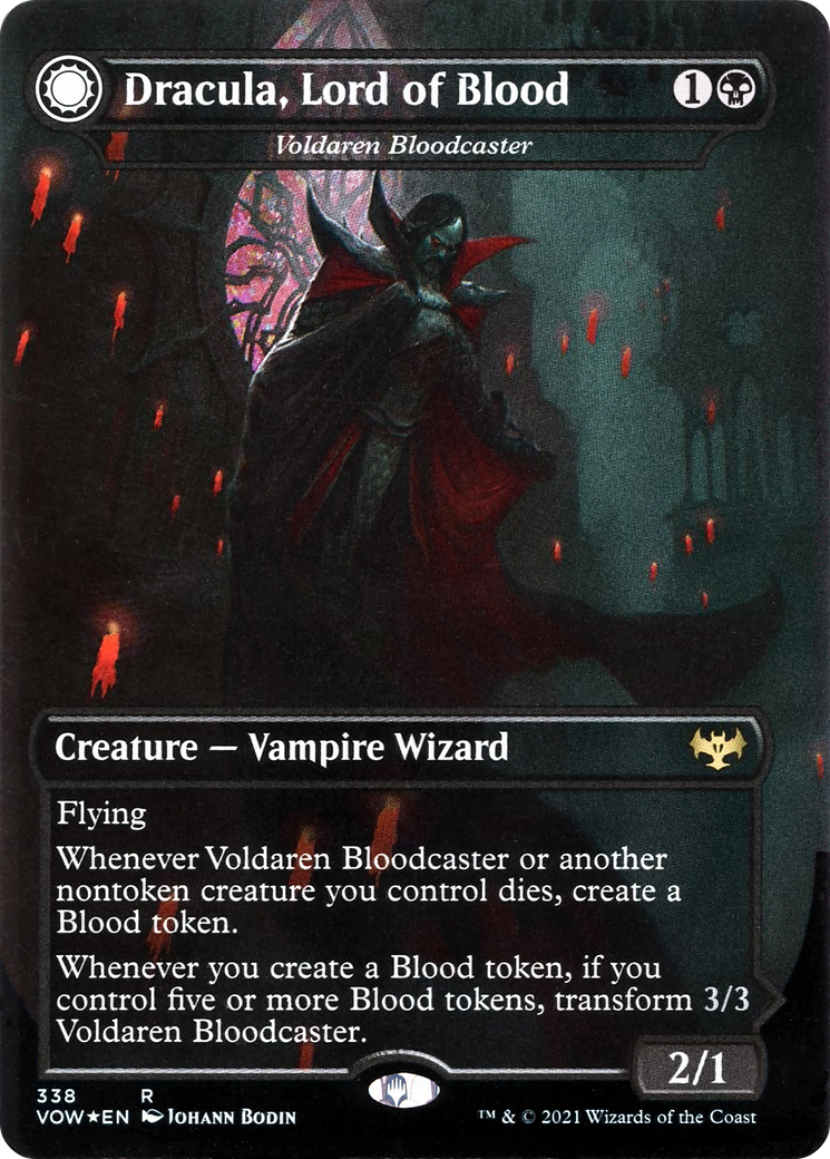 Dracula, Lord of Blood - Voldaren Bloodcaster (VOW-338) - Innistrad: Crimson Vow: (Double Faced Transform) (Borderless)-3