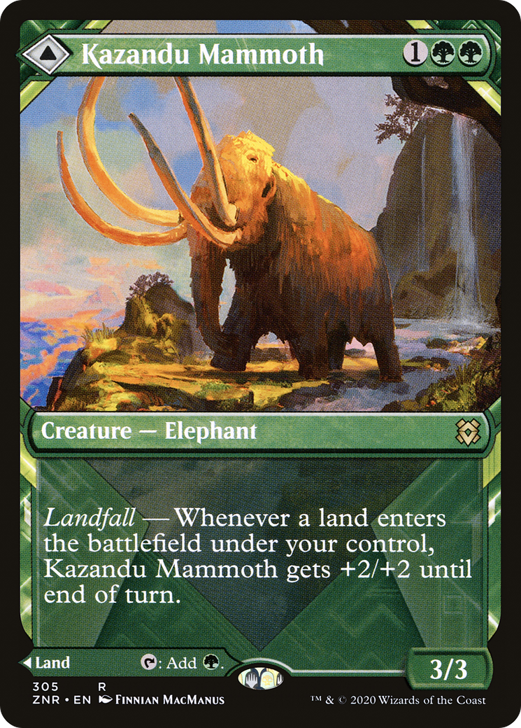 Kazandu Mammoth // Kazandu Valley (Showcase) [Zendikar Rising]-3