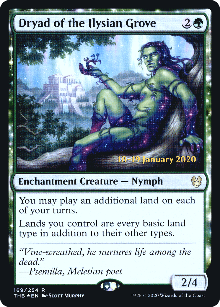 Dryad of the Ilysian Grove [Theros Beyond Death Prerelease Promos]-1