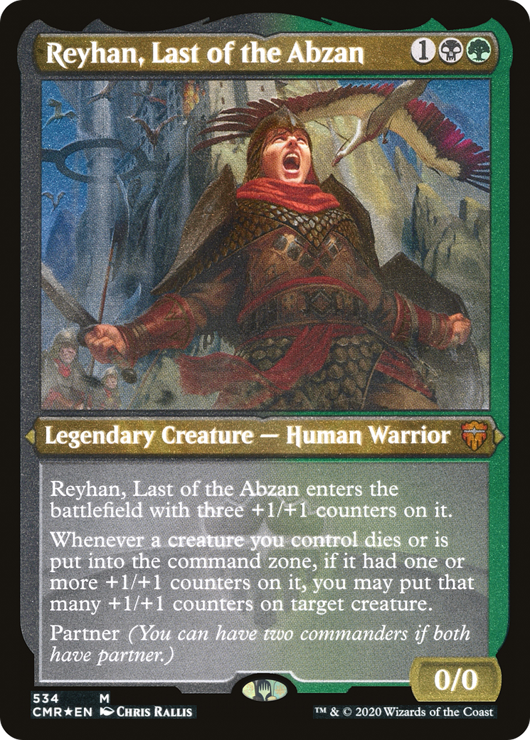 Reyhan, Last of the Abzan (Etched) [Commander Legends]-1