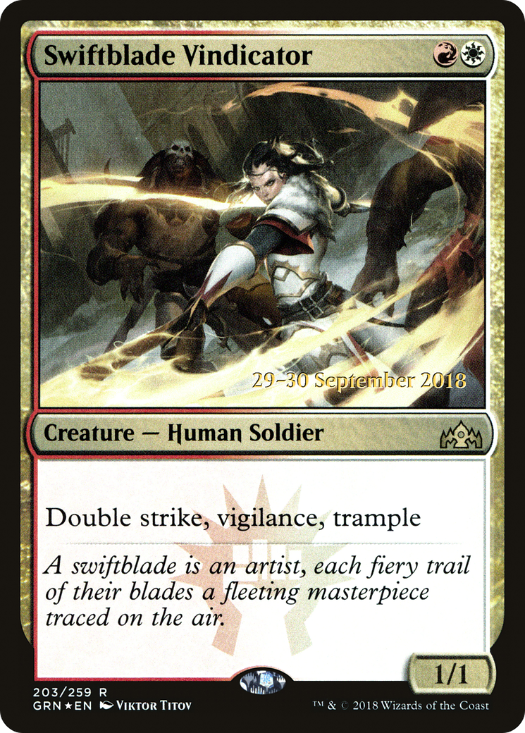 Swiftblade Vindicator [Guilds of Ravnica Prerelease Promos]-1