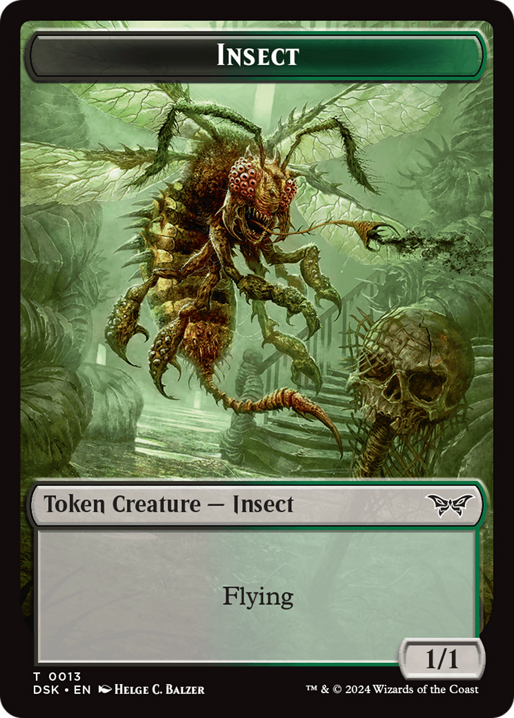 Insect (0013) // Manifest Double-Sided Token [Duskmourn: House of Horror Tokens]-1