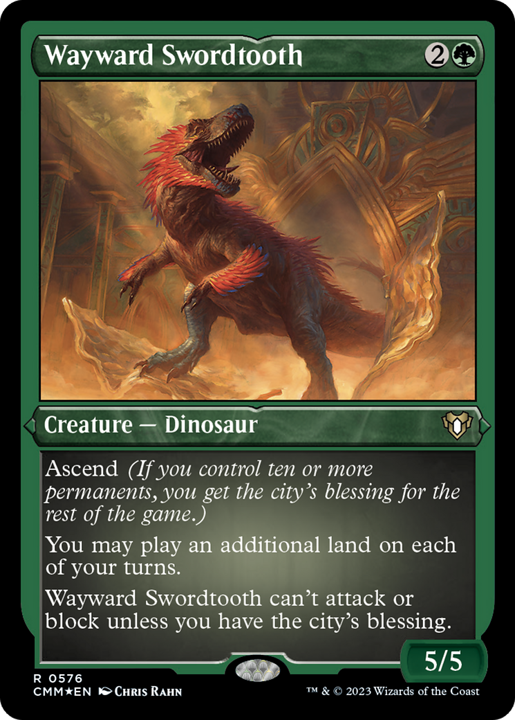 Wayward Swordtooth (CMM-576) - Commander Masters Etched Foil-1