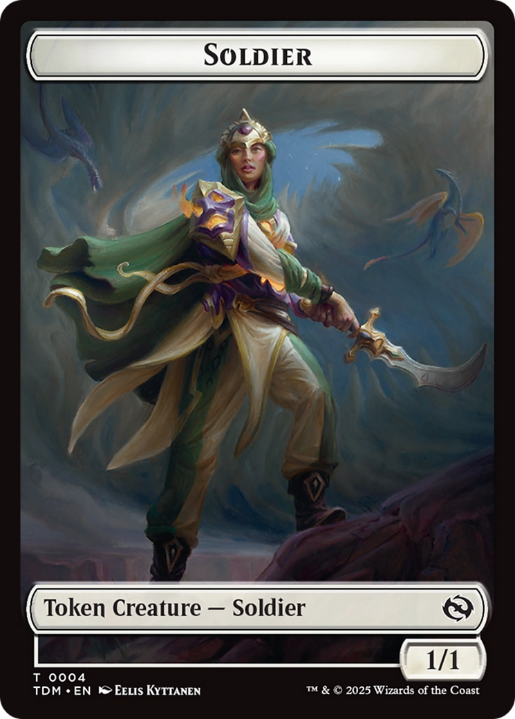Soldier (0004) // Soldier (0005) Double-Sided Token [Tarkir: Dragonstorm Tokens]-1
