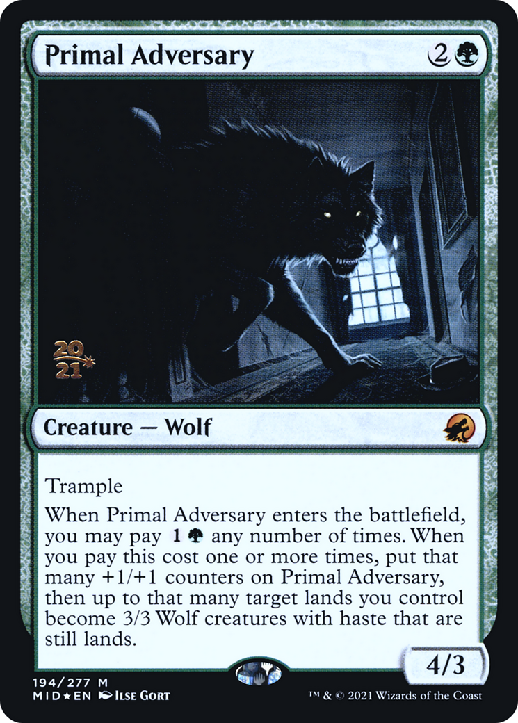 Primal Adversary [Innistrad: Midnight Hunt Prerelease Promos]-1
