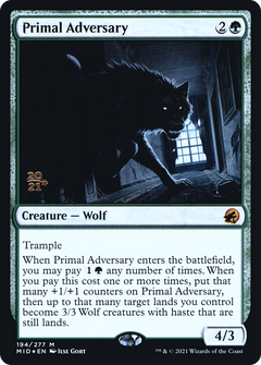 Primal Adversary [Innistrad: Midnight Hunt Prerelease Promos]-1