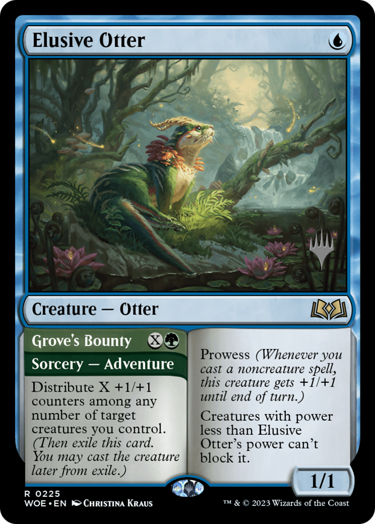 Elusive Otter // Grove's Bounty (Promo Pack) [Wilds of Eldraine Promos]-1