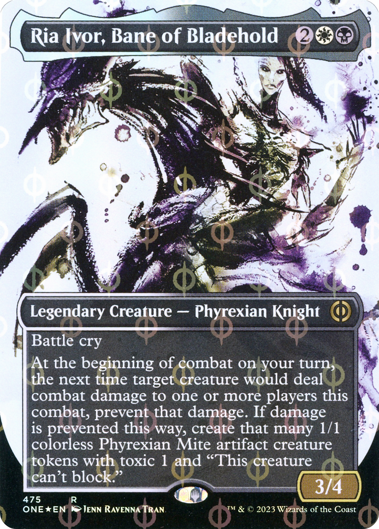Ria Ivor, Bane of Bladehold (Borderless Ichor Step-and-Compleat Foil) [Phyrexia: All Will Be One]-1