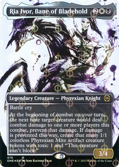 Ria Ivor, Bane of Bladehold (Borderless Ichor Step-and-Compleat Foil) [Phyrexia: All Will Be One]-1