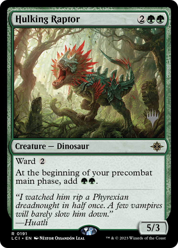 Hulking Raptor (Promo Pack) [The Lost Caverns of Ixalan Promos]-1