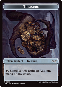 Treasure // Manifest Double-Sided Token [Duskmourn: House of Horror Tokens]-1