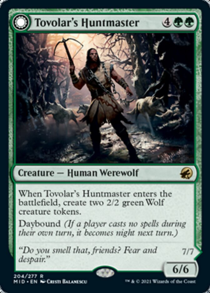 Tovolar's Huntmaster // Tovolar's Packleader [Innistrad: Midnight Hunt]-1