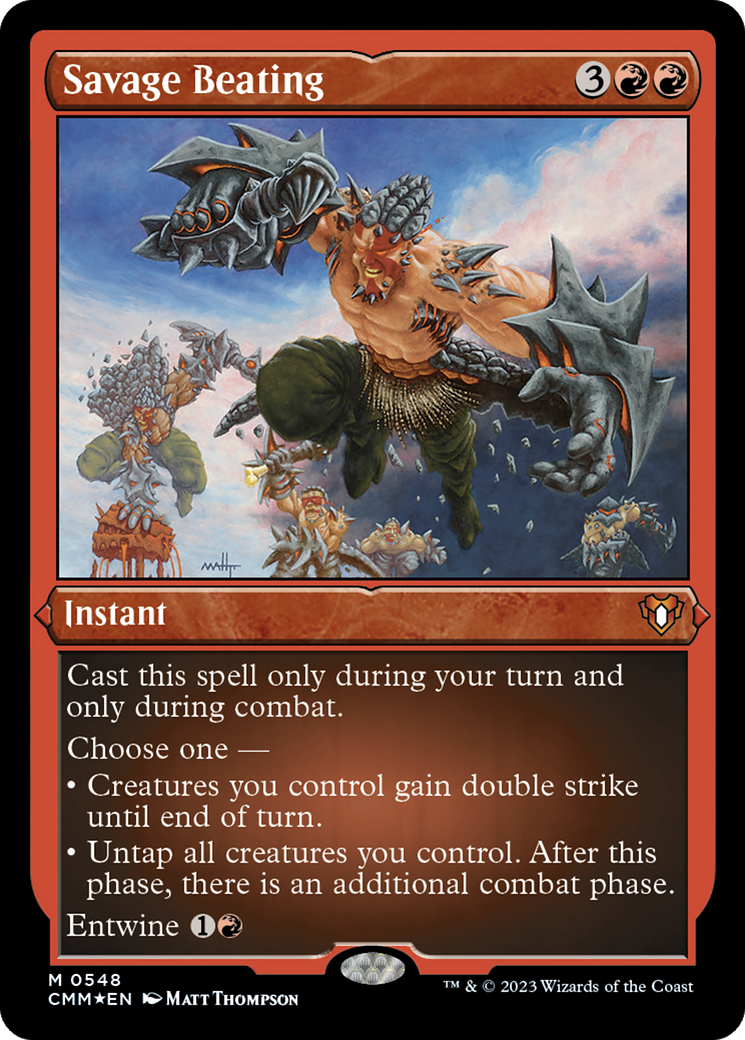 Savage Beating (CMM-548) - Commander Masters Etched Foil-1