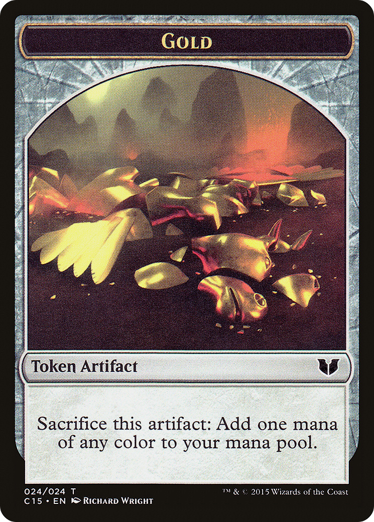 Gold // Knight (005) Double-Sided Token [Commander 2015 Tokens]-3