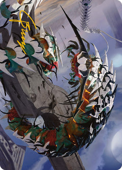 Atraxa's Skitterfang Art Card (Gold-Stamped Signature) [Phyrexia: All Will Be One Art Series]-1
