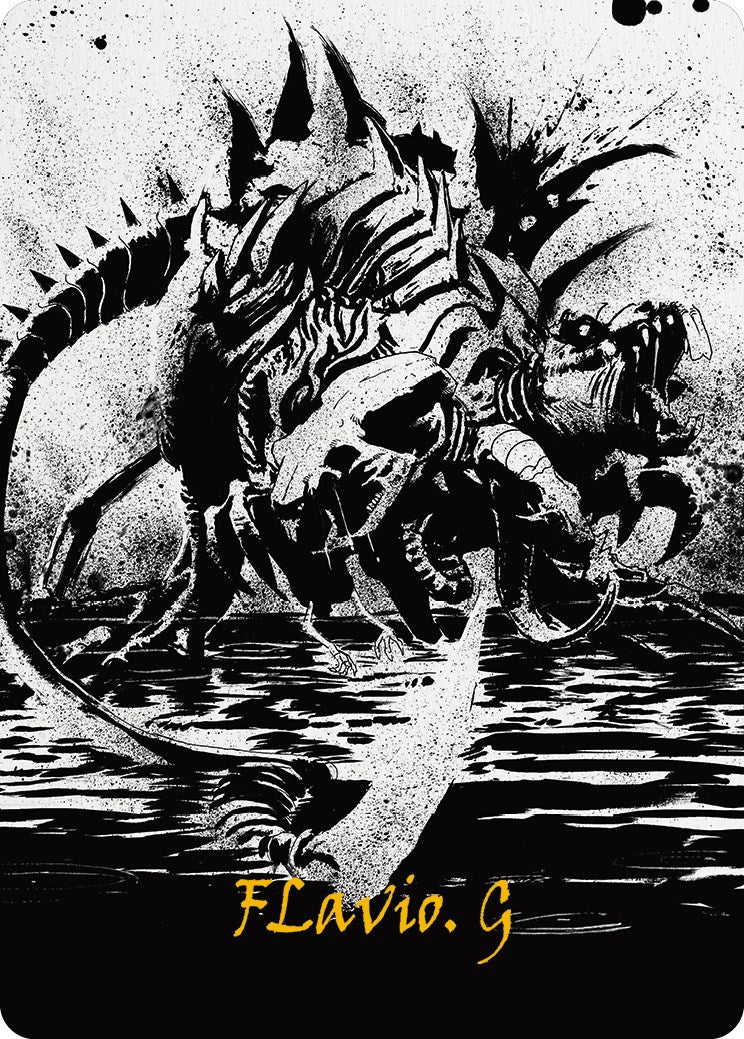 Karumonix, the Rat King Art Card (Gold-Stamped Signature) [Phyrexia: All Will Be One Art Series]-1