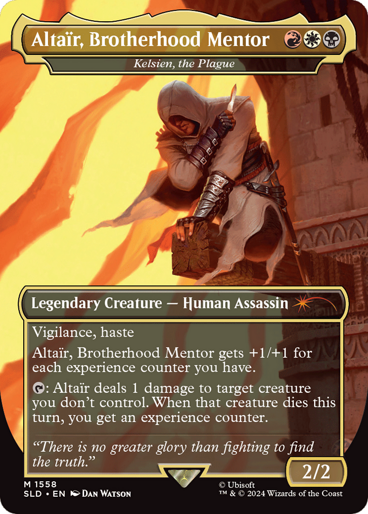 Altair, Brotherhood Mentor - Kelsien, the Plague (SLD-1558) - Secret Lair Drop / Altaïr, Brotherhood Mentor (Borderless) Foil-1