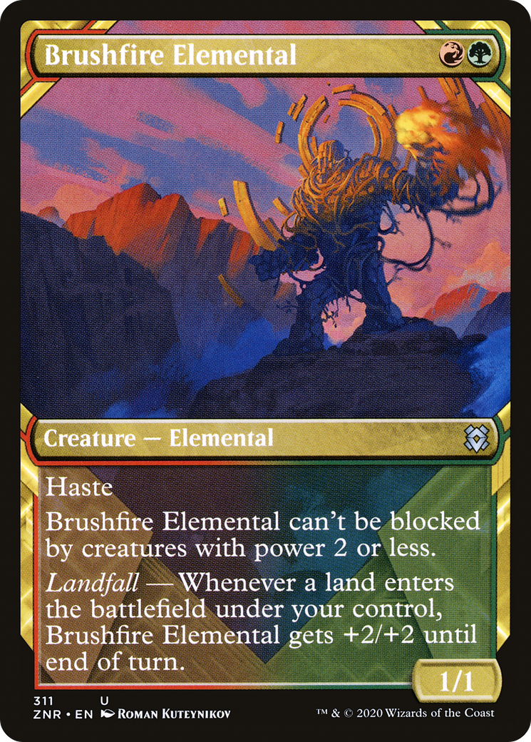 Brushfire Elemental (Showcase) [Zendikar Rising]-1