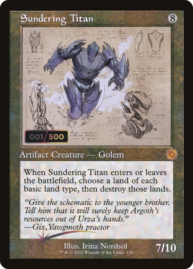 Sundering Titan (Retro Schematic) (Serialized) [The Brothers' War Retro Artifacts]-1
