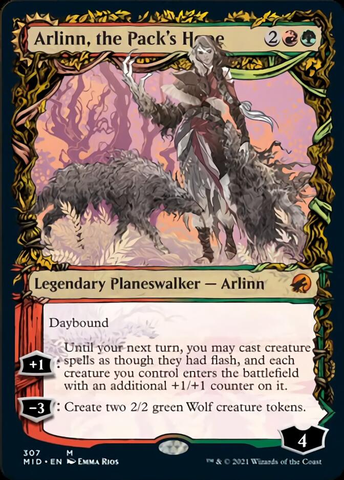 Arlinn, the Pack's Hope // Arlinn, the Moon's Fury (Showcase Equinox) [Innistrad: Midnight Hunt]-1