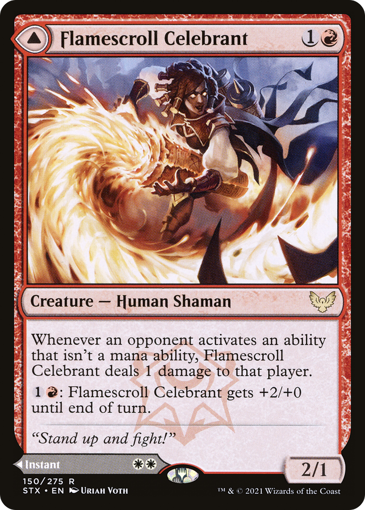 Flamescroll Celebrant // Revel in Silence [Strixhaven: School of Mages]-3