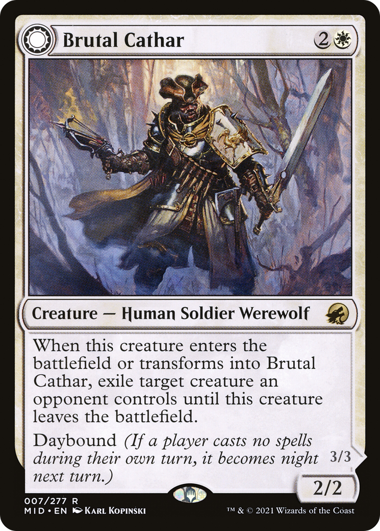 Brutal Cathar // Moonrage Brute [Innistrad: Midnight Hunt]-3