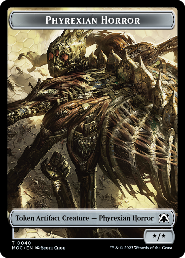 Phyrexian Golem // Phyrexian Horror Double-Sided Token [March of the Machine Commander Tokens]-2