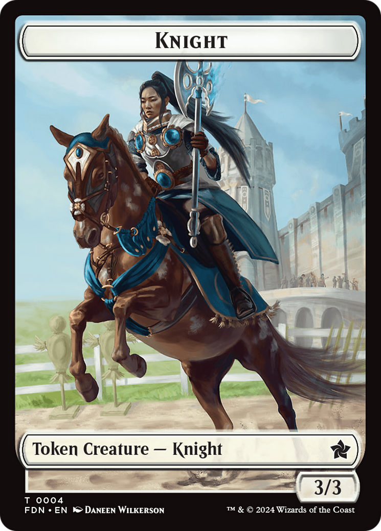 Human // Knight Double-Sided Token [Foundations Tokens]-2