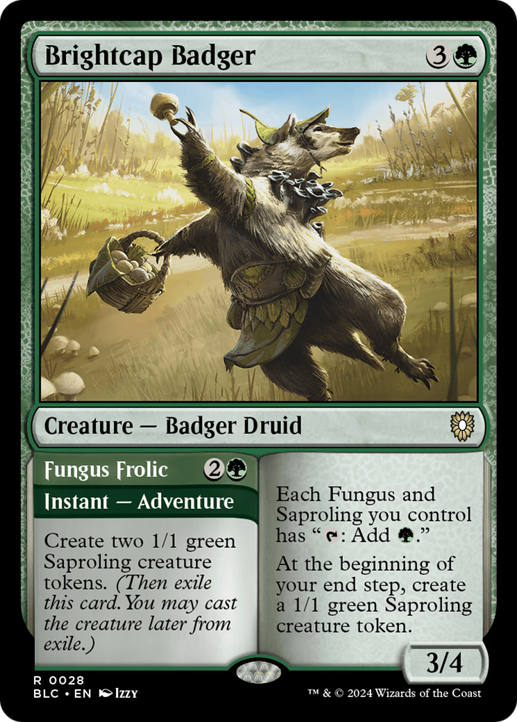 Brightcap Badger // Fungus Frolic [Bloomburrow Commander]-1